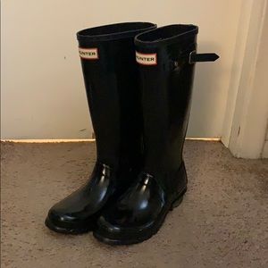 Kids Black Hunter rain boots